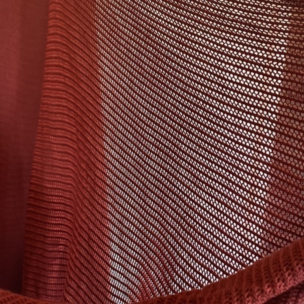 Grace & Lace Red Rust Sweater w/Sheer front Size Medium - Picture 4 of 6